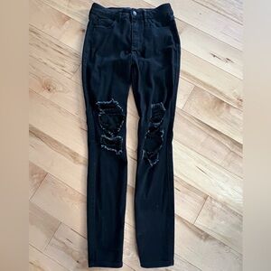 HOLLISTER High Rise Super Skinny Denim, black, size 1